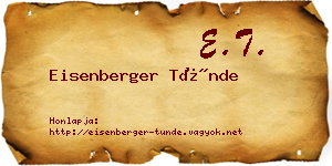 Eisenberger Tünde névjegykártya